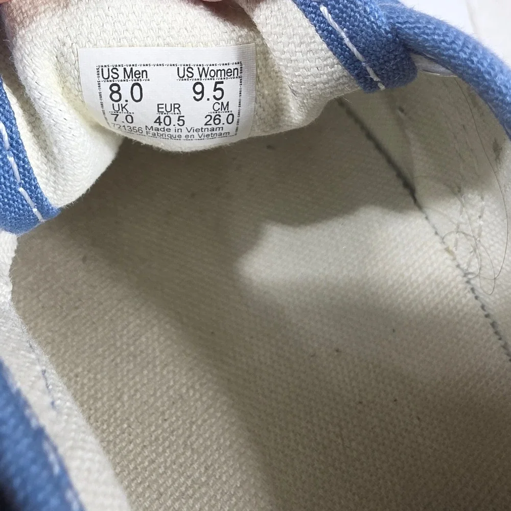 Vans‎ Authentic Blue Canvas Low Top Sneakers Womens 9.5 Mens 8 Skate Shoes